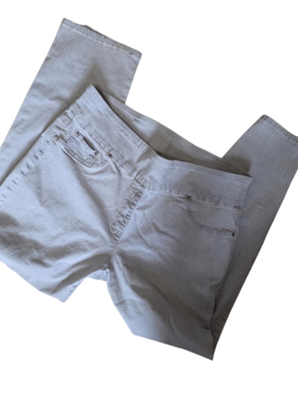 🐌 Ruby Rd. Light Gray Ankle Stretch Jeans - Picture 3 of 4